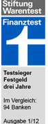 VTB Festgeld Testsieger Stiftung Warentest Finanztest 2012 bei 3 Jahren